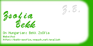 zsofia bekk business card